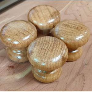 Phụ Kiện : Tay Nắm Tủ  - Gỗ Sồi Núm Tròn - Tự Nhiên